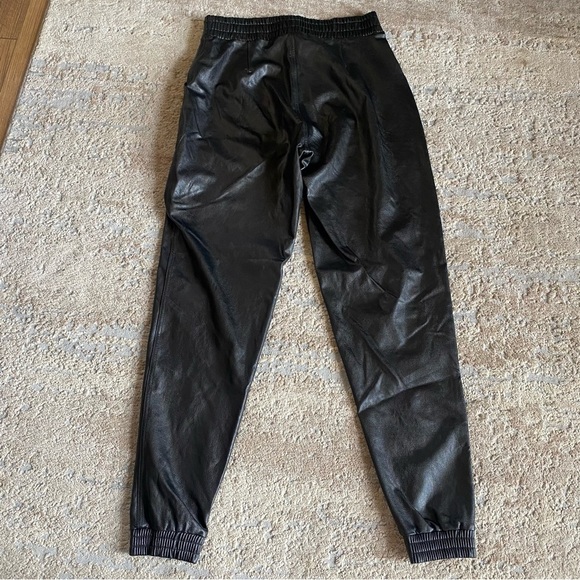 Spanx Leather Like Jogger Pants Brown cuffed Ankle Faux Leather Pull On: Small - Picture 10 of 11